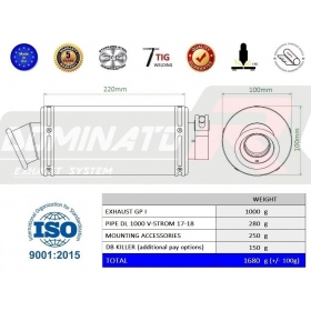 Exhaust silencer Dominator GP1 SUZUKI V-STROM DL 1000 2017-2020