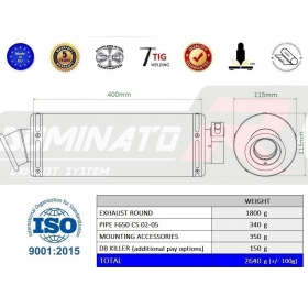 Duslintuvo bakelis Dominator Round BMW F650CS 2002-2005