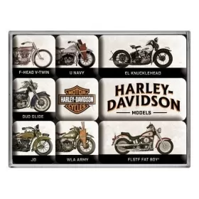 SALE! Set of magnets HARLEY-DAVIDSON 2,2x2,2 / 4,5x2,2 9pcs.