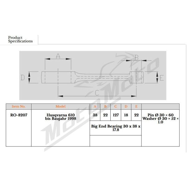 Royal Rods connecting rod Husqvarna TC / TE 610cc 91-98