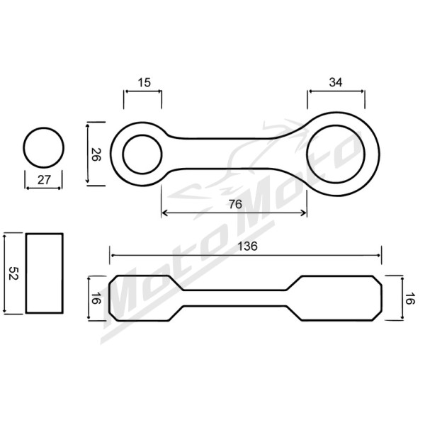VESRAH Connecting rod Kawasaki KLT 160 1985