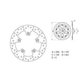 BREMBO Serie Oro apvalus fiksuotas stabdžių diskas galinis GAS GAS / HUSQVARNA / KTM 690-990cc 2004-2024