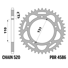 PBR Ultra-Light Aluminium Hard Anodized Rear Sprocket 4586 - 520 ​​​​​​​BMW S 1000 RR / XR 2010-2019