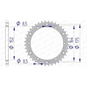 AFAM Aluminium Rear Sprocket 520 40-42 teeth YAMAHA TT / YFS / IT 175-600cc 82-06