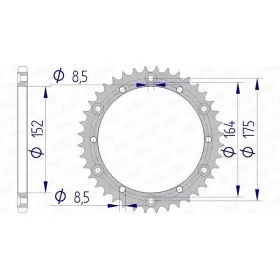 AFAM Aluminium Rear Sprocket 520 40-42 teeth YAMAHA TT / YFS / IT 175-600cc 82-06