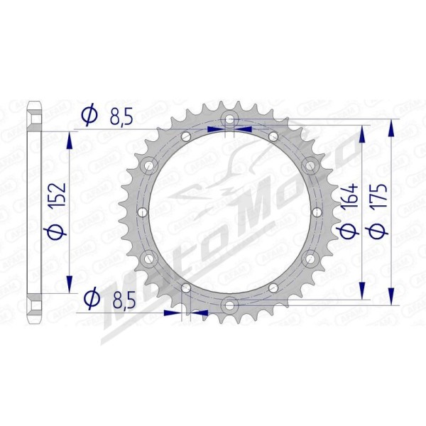 AFAM Aluminium Rear Sprocket 520 40-42 teeth YAMAHA TT / YFS / IT 175-600cc 82-06