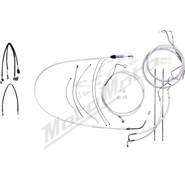 MAGNUM SHIELDING Sterling Chromite Cables / Lines Kit 30.5/35.5cm Harely Davidson FLH / FLHX / FLHTK / FLHXSE / FLHXST 1750/1977 21-24