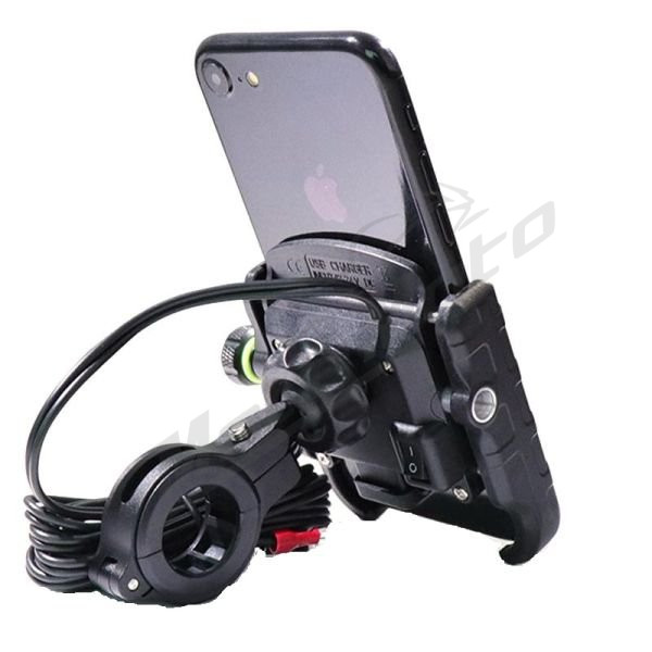 4Ride Telefono laikiklis Quick Charge 3.0 R9-metal