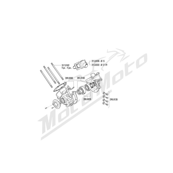 POLINI Engine Crankcase Peugeot 103 / 104 / GL10 50cc 70-17