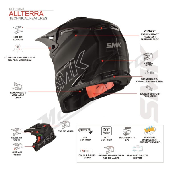 SMK ALLTERRA Solid Motocross Helmet