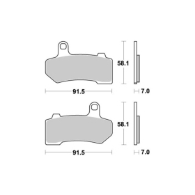 Sbs Brakepads Sintered Harley Davidson Road King / Electra Glide / Street Glide / V-Rod / Night Rod 1130-1800cc 05-17