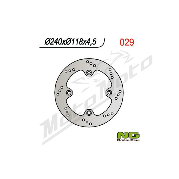 NG BRAKES Fixed Rear Brake Disc 240mm Suzuki DR / XF 650cc 96-11