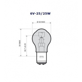 Light bulb BA20D 6V/25-25W