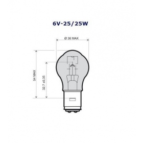 Lemputė BA20D 6V/25-25W