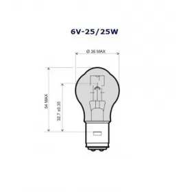 Light bulb BA20D 6V/25-25W