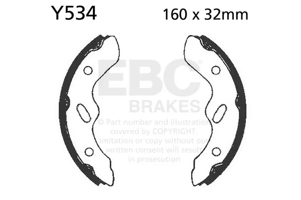 EBC Brake Shoe Standart Y534 Yamaha YXP 700-7000 04-06