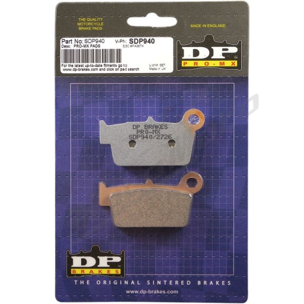 DP BRAKES SDP Pro-MX Sintered Brake Pads Aprilia / Beta / Bimota / Fantic / Gas Gas / Kawasaki / Suzuki / TM Racing / Yamaha 125-530cc 00-26