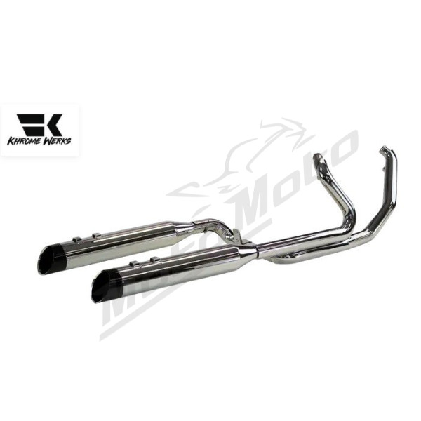 KHROME WERKS 2-into-1-into-2 Dominator-SR Išmetimo Sistema Harley Davidson FLHR / FLHRC / FLHT / FLHTC / FLHTCU / FLHTK / FLHX / FLTRU / FLTRX / FLTRXSE 1584-1800 09-16