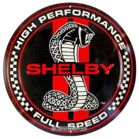 TIN SIGN ROUND SHELBY FULL SPEED COBRA Ø35cm