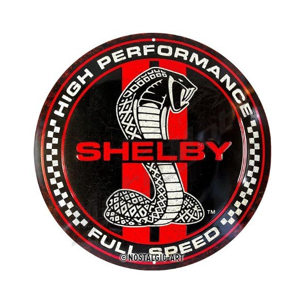 TIN SIGN ROUND SHELBY FULL SPEED COBRA Ø35cm