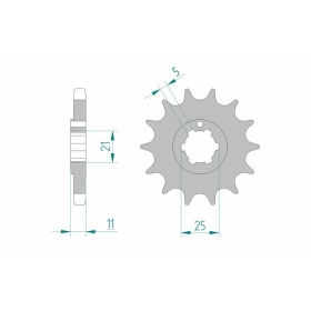 AFAM Steel Standard Front Sprocket 24400 - 530 14-15 teeth ​​​​​​​KAWASAKI KH / H2 400-750cc 1971-1976