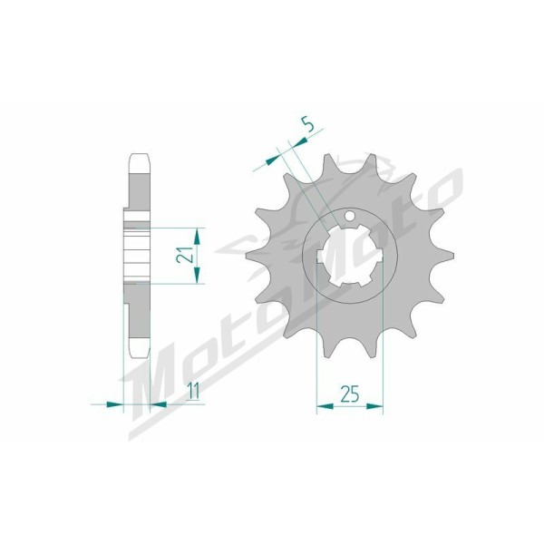 AFAM plieninė standartinė priekinė žvaigždutė 24400 - 530 14-15 dantukų ​​​​​​​KAWASAKI KH / H2 400-750cc 1971-1976