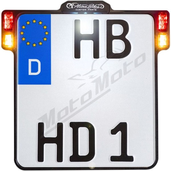HEINZ BIKES Universal Black License Plate Holder With LED Lights