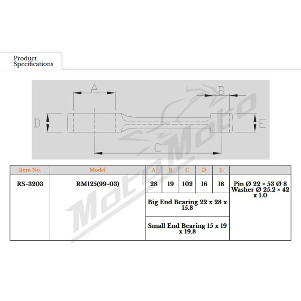 Royal Rods connecting rod SUZUKI RM 125 99-03