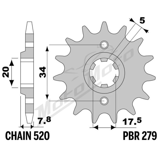 JT/PBR Grandinės komplektas sustiprintas 520X1R3 13/48 Honda XR 250R 88-89