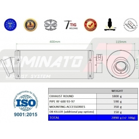 Duslintuvo kompl. Dominator ROUND SUZUKI RF 600 1993-1997