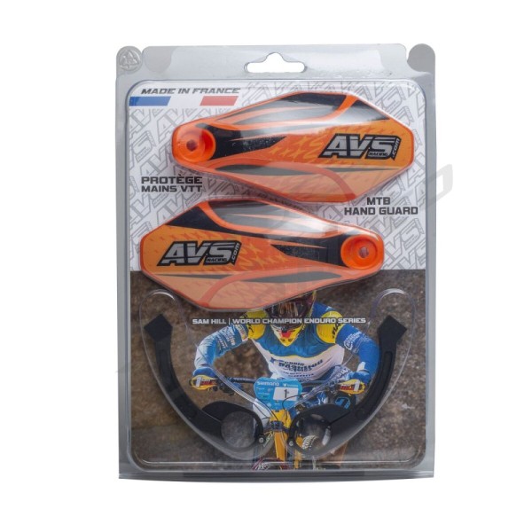AVS RACING Handguards Kit with Aluminium supports Orange/Black