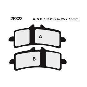NISSIN Street /Off-Road Sintered Metal Brake pads - 2P-322ST Aprillia / Bimota / BMW / Ducati / Energica / Honda / Husqvarna / Kawasaki / KTM / MV Agusta / Suzuki / Triumph / Yamaha 675-1300cc 07-25