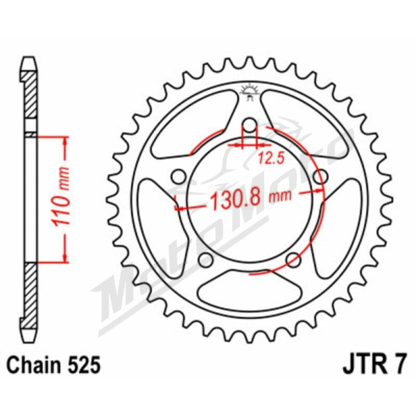 JT Grandinės komplektas sustiprintas 525Z3 17/45 BMW S 1000RR 12-14