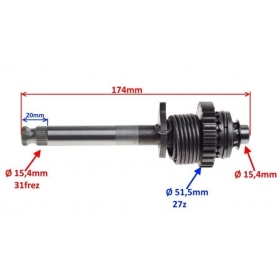 Kickstarter shaft with mounting kit CHINESE ATV / CROSS LF120 4T