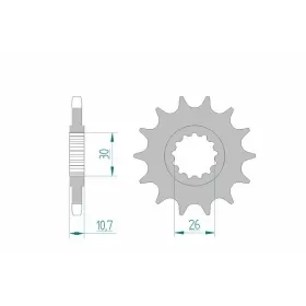 AFAM plieninė standartinė priekinė žvaigždutė 21607 - 525 15-16 dantukų YAMAHA TDM / FZ8 / MT-07 / MT-09 / MT-10 / YZF-R1 / XSR / TRACER / NIKEN 700-1000cc 02-25