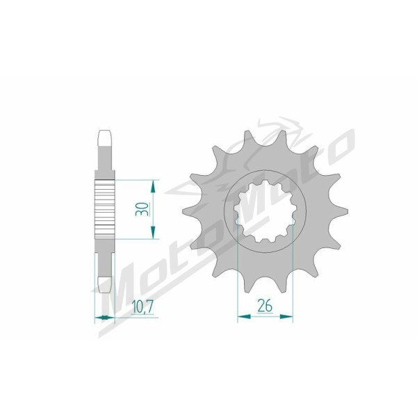 AFAM plieninė standartinė priekinė žvaigždutė 21607 - 525 15-16 dantukų YAMAHA TDM / FZ8 / MT-07 / MT-09 / MT-10 / YZF-R1 / XSR / TRACER / NIKEN 700-1000cc 02-25