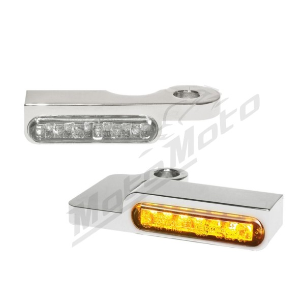 HEINZ BIKES LED Handlebar Turn Signals Chrome Harley Davidson FXDB / XL / XLH / XR 883/1690 96-15
