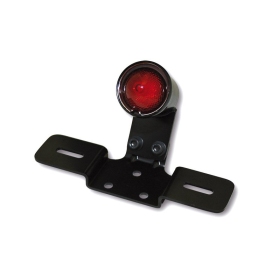 SHIN YO LED Taillight Old School TYP3, Black, Red Glass, With Number Plate Holder