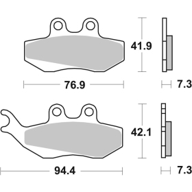 SBS 120CT Scooter Carbon Tech Organic Brake Pads Aprilia / Beta / CPI / Gilera / Piaggio / Rieju 50-400cc 90-21