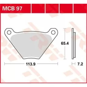 TRW All Round Sintered Metal MCB97 Brake Pads Harley Davidson FL / FLH / FLHS / FX / FXB / FXS / FXWG 1200-1340cc 74-84
