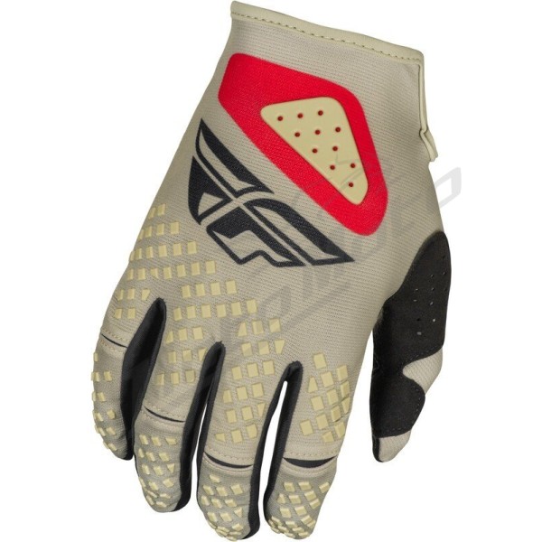 FLY RACING Kinetic SYM Gloves - Light Grey/Red/Black