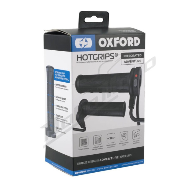 Oxford Advanced Adveture motorcycle heated cuffs with switch Ø22mm