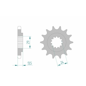 AFAM Steel Standard Front Sprocket 24900 - 530 KAWASAKI ZRX 1100/1200R 1997-2006