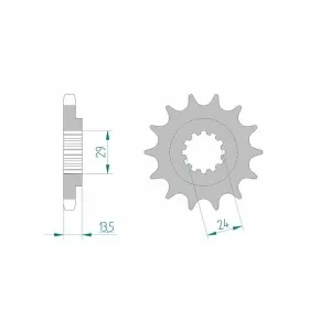 AFAM plieninė priekinė žvaigždutė 24900 - 530 KAWASAKI ZRX 1100/1200R 1997-2006