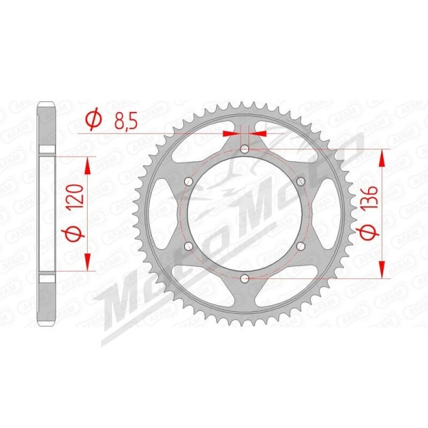 AFAM Steel Standard Rear Sprocket 428 47-57 teeth