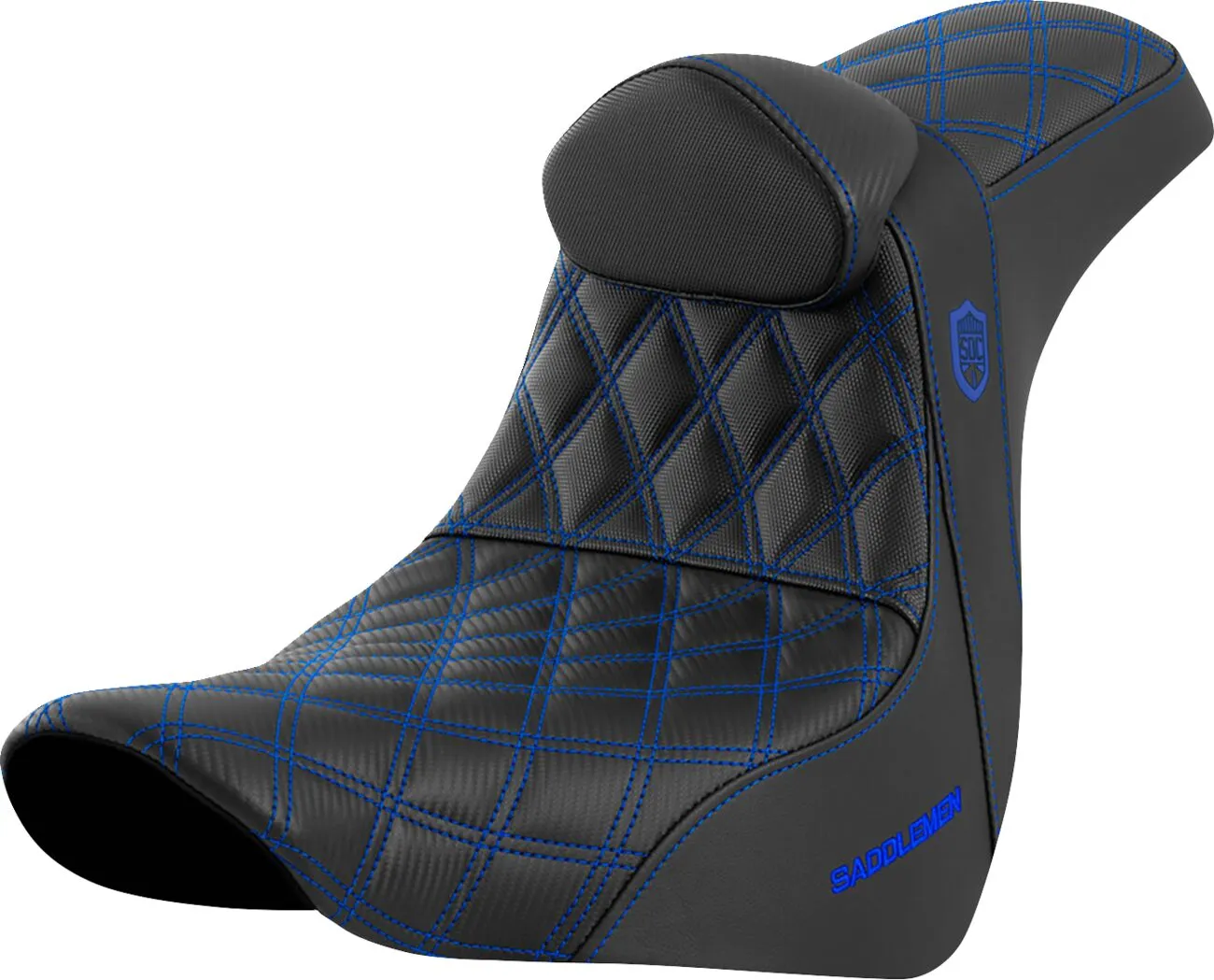 SADDLEMEN Pro Series SDC Performance Grip Seat Blue Harley Davidson FLSB / FXLR / FXLRS / FXLRST 1750-1923cc 18-25