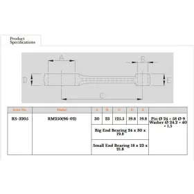 Royal Rods connecting rod SUZUKI RM 250 96-02