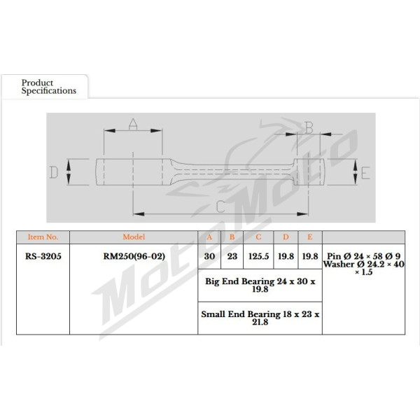 Royal Rods connecting rod SUZUKI RM 250 96-02