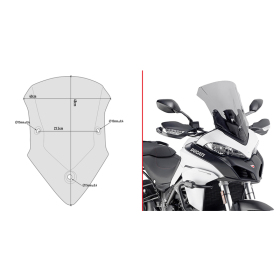 GIVI Priekinis Stiklas Ducati Multistrada 950-1260cc 15-21