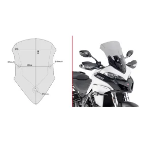 GIVI Priekinis Stiklas Ducati Multistrada 950-1260cc 15-21
